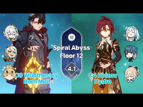 4.1 Spiral Abyss Floor 12 - C0 Wriothesley & C4 Heizou | Genshin Impact