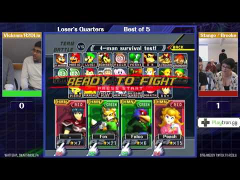 Event Match 10: Vickram/R2DLiu (Falco/Fox) vs Stango/Brooke (Marth/Peach) - Losers Quarters