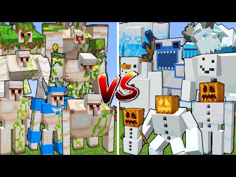 All Iron Golems vs All Snow Golems | Minecraft Mutant Mob Battle