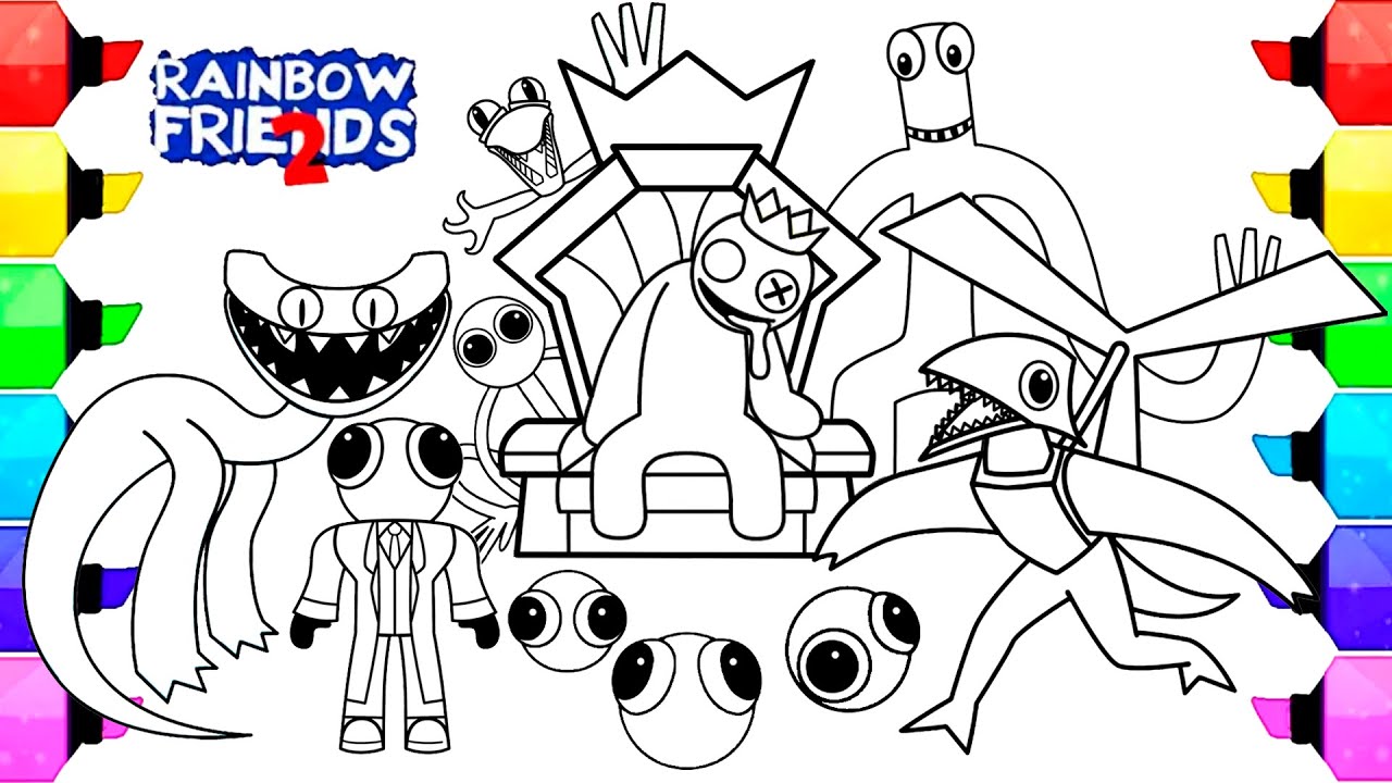 Rainbow Friends Chapter 2 Coloring Pages / Color ALL New Monsters Rainbow Friends 2 / NCS MUSIC