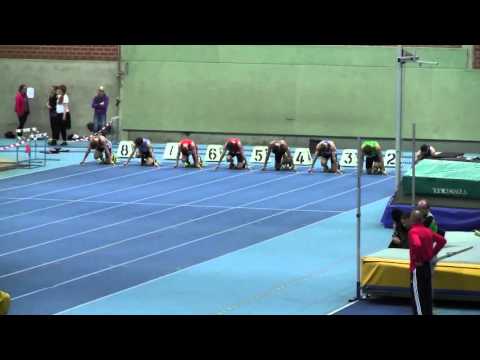 Endlauf 60m mU18 beim Hallensportfest in Hannvoer