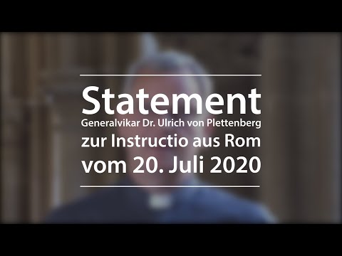 Statement des Trierer Generalvikars Dr. Ulrich von Plettenberg zur Instructio aus Rom