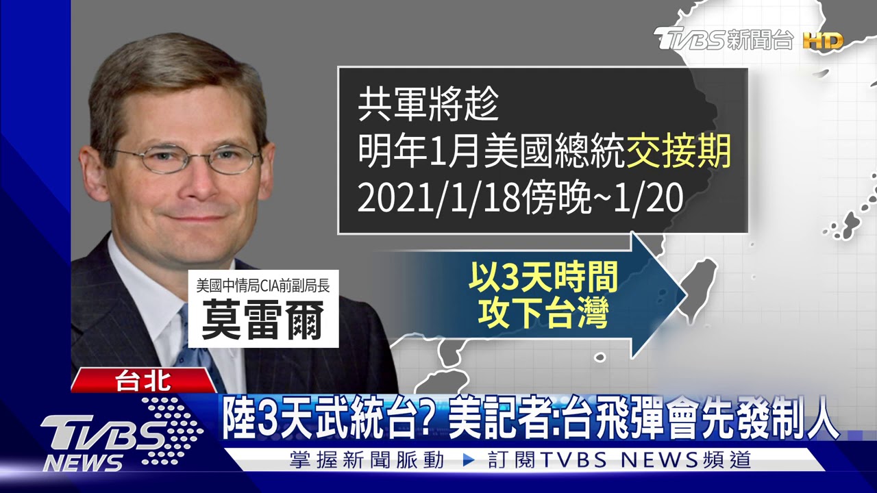 「陸明年1月將攻台」 美前軍情副局長示警