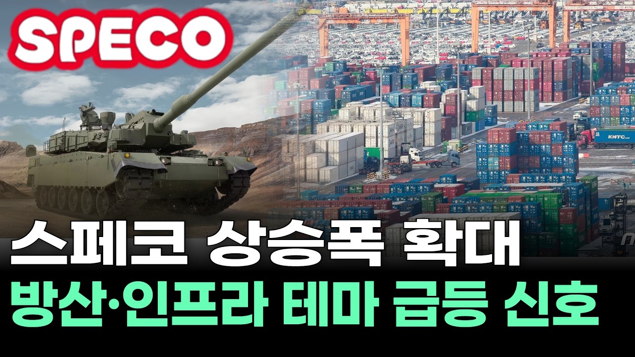 스페코 상승폭 확대…방산·인프라 테마 급등 신호