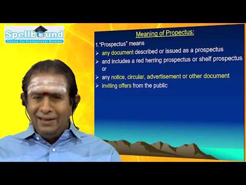 (Law Pen Drive Classes) Demo Lecture 1 - Meaning of a Prospectus (CA INTER) by CS L. Jayaraman