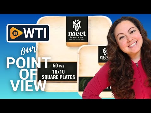 Disposable Sqaure Plates 10inch and 7inch Palm Leaf Plate Biodegradable heavy duty plates buffet plates | Eco-friendly Plastic Free for Parties and Function(Pack of 100) - WTI product video review