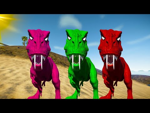 Tyrannosaurus Rex Color Pack vs Indominus Rex, Spinosaurus - Jurassic World Evolution Dinosaurs