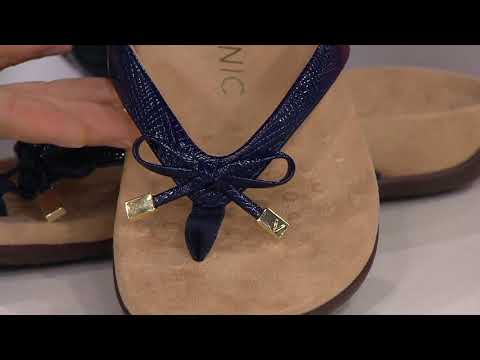 Vionic Thong Sandals w/ Bow Detail - Bella II Lizard on QVC
