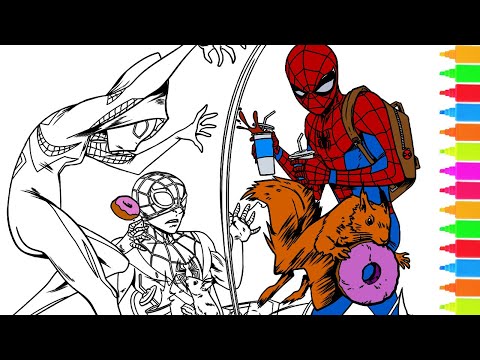Spiderman Coloring Pages | Peter Parker, Miles Morales Spider-Man, Gwen Stacy, Venom