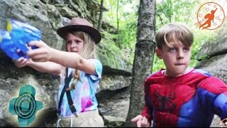 Little Superheroes 21 - The Cave Gorilla Snack Thief Surprise with Spiderman, Haze, and Super Powers