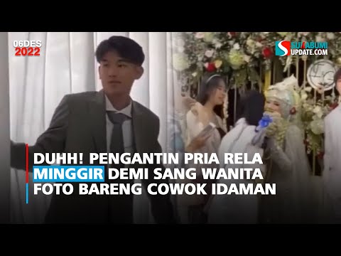 Duhh! Pengantin Pria Rela Minggir Demi Sang Wanita Foto Bareng Cowo Idamannya