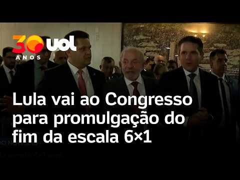 Lula chega ao Congresso ao lado de Janja para cerimônia que oficializa o fim da escala 6×1; vídeo