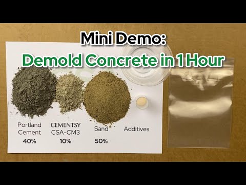 Mini Demo: CSA Cement for Ultra-Fast OPC Setting & 1-Hour Demolding!