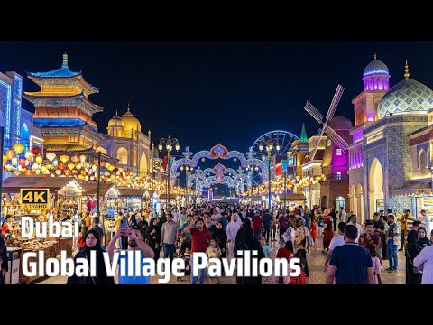 Global Village Dubai Walking Tour | USA, Europe, China, Egypt, Asia & World Pavilions in 4K 2026