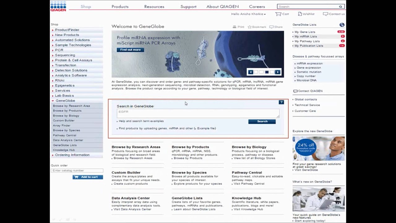 Introduction to Geneglobe - order NGS, qPCR, RNAi and assays by pathway and disease