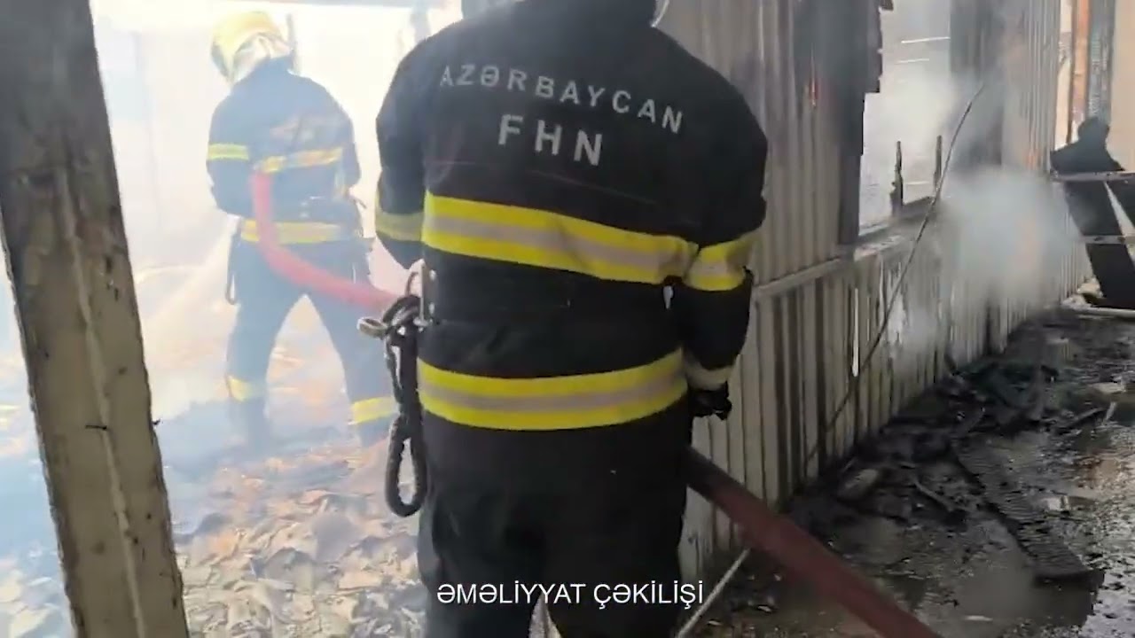 Bakıda istifadəsiz tikilidə yanğın baş verib VİDEO