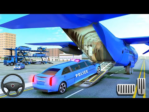 Transporting US Police Limousine Car Cargo Plane - Police Car Transport Simulator - Android Gameplay