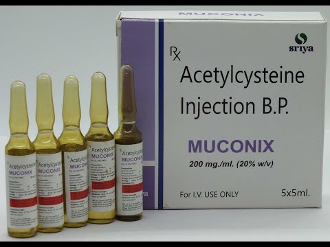 Muconix acetylcysteine injection bp, 5 x 5ml ampoule