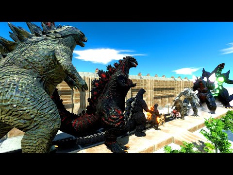 DARK MONSTER WAR: EVOLUTION SIZE COMPARISON GODZILLA 2014 GROWING VS LEGEND OF MONSTER KAIJU - ARBS
