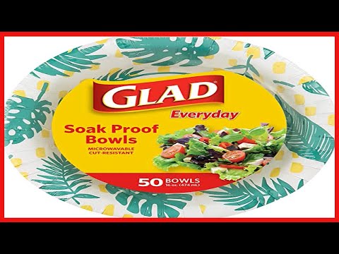 Quality product -  Glad Disposable Heavy Duty Cut Resistant Microwave Safe Paper Bowls with Palm Lea