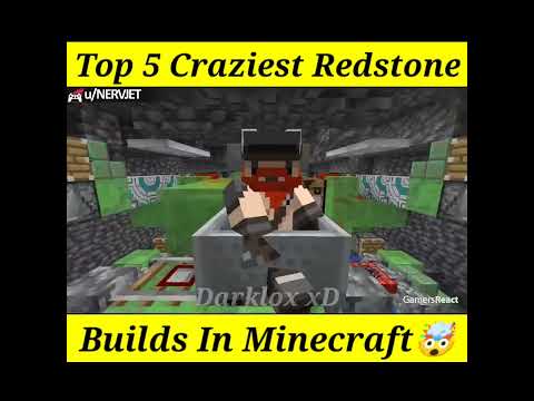 Top 5 craziest Redstone Builds of all time🐐|| #shorts #minecraft #redstone #crazybuild #darklox