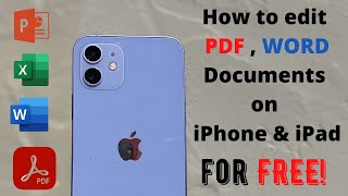 How to edit & Save PDF & Word Documents on any iPhone for free in Telugu By PJ
