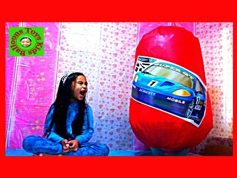 Giant Car Egg Surprise Toys Videos Opening 2 of 2 Worlds Biggest Maisto Car Ever Kids Balloons Toys Video