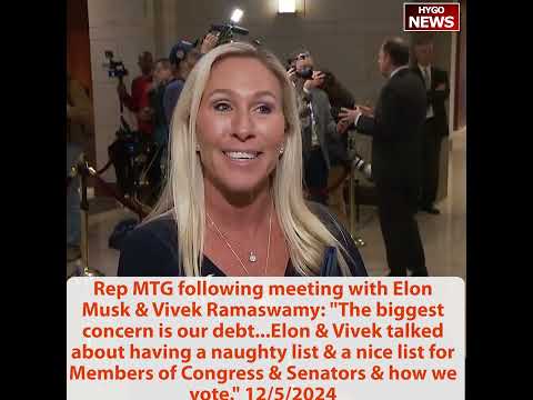 MTG: Elon Musk & Vivek DOGE naughty & nice lists, weekly podcast senators/congressmen shame waste