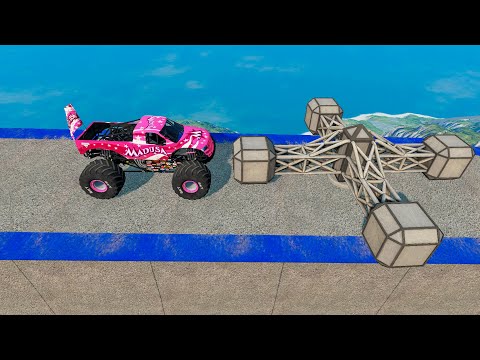 Propeller vs  Cars - Downhill Cars - Car Wipeout Challenge - BeamNG.Drive