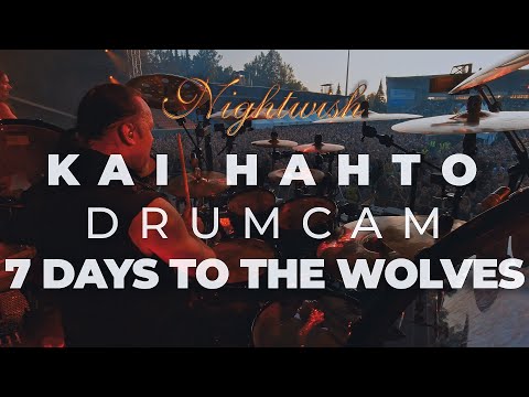 NIGHTWISH Kai Hahto Drumcam ' 7 Days To The Wolves' / Vaasa June 2023