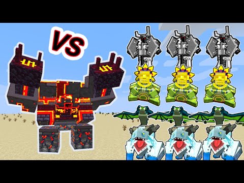 1 Netherite Monstrosity Vs. 3 Mowzie's Mobs in Minecraft | 3vs1