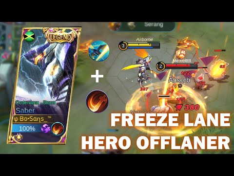 SABER OFF LANE FREEZE LANE OFF LANE ENEMY | BEST BUILD DAMAGE SABER | Mobile Legends Bang bang