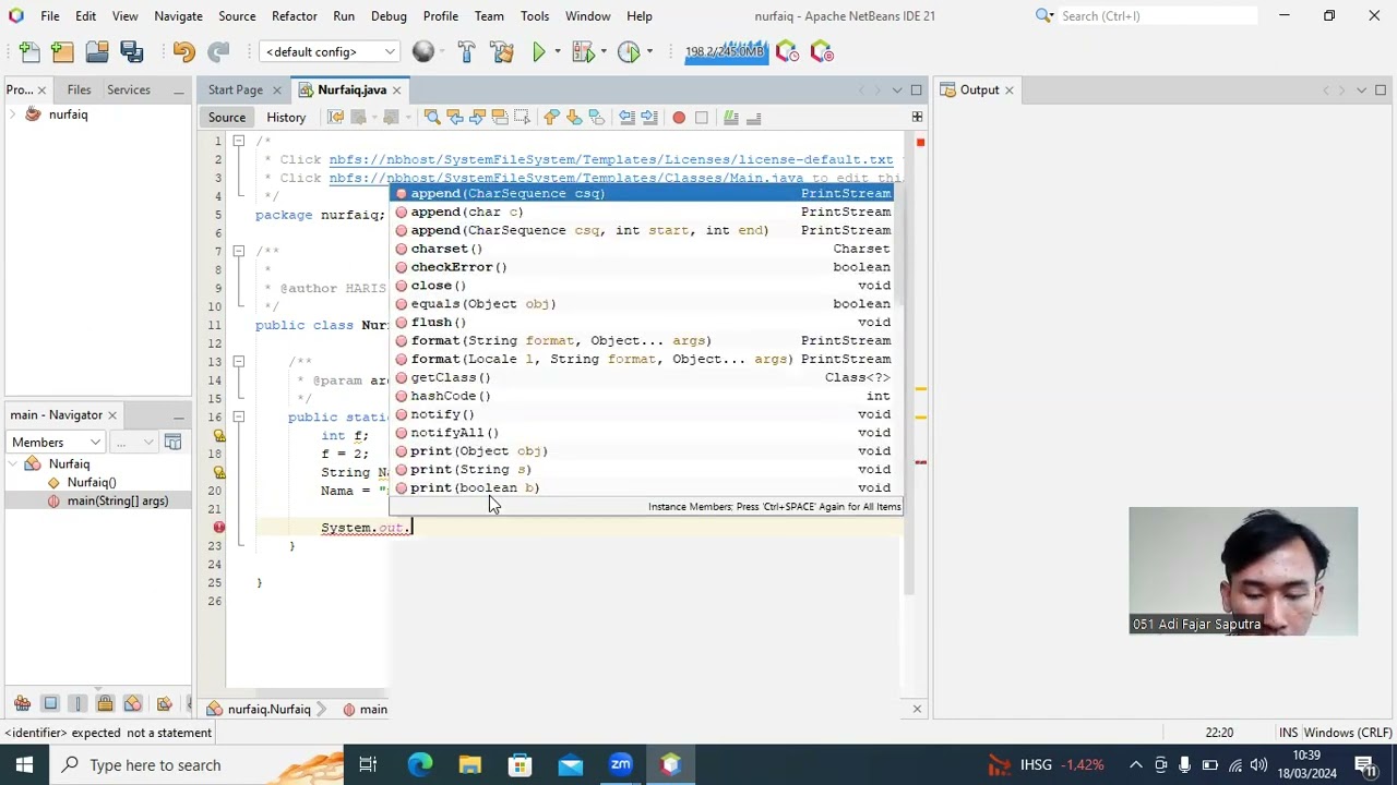 tutorial java netbeans _Variabel dan Type data 05