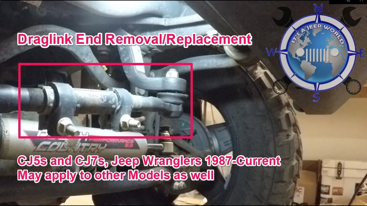 Watch video Jeep Wrangler JK / JKU Draglink End Removal and Replacement - It's a Jeep World (DIY) Now Jeep Wrangler JK / JKU Draglink End Removal and Replacement - It's a Jeep World (DIY)