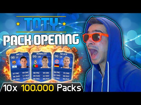 FIFA 15 : FULL TOTY PACK OPENING - 10 x 100K PACKS !! HD