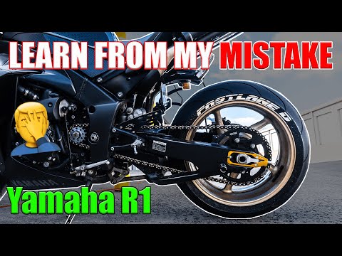 HOW TO INSTALL EK 520 CHAIN & Vortex SPROCKET - YAMAHA R1 | First Ride w/ -1 Front| Master Link FAIL