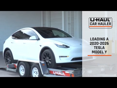 Loading a 2020-2026 Tesla MODEL Y Onto a U-Haul Car Hauler