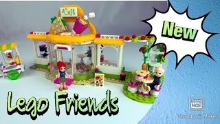 YouTube thumbnail: LEGO Friends - 41444 - Heartlake City Bio-Cafe; Organic Cafe; NEW 2021 - Stop Motion