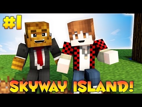 Minecraft SKYWAY ISLAND Survival Map "BONEHEAD ZOMBIES" #1 w/ JeromeASF & BajanCanadian