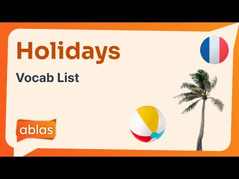 Holidays | French Vocabulary List
