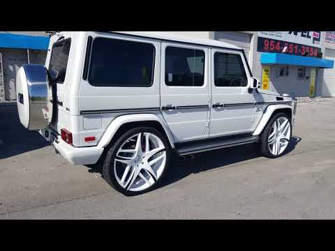 877-544-8473 26 Inch Lexani Bavaria Wheels Mercedes G550 G63 Wagon White Black Rims Custom Paint