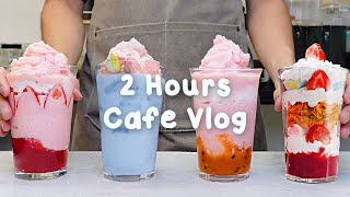 🍓지치고 힘들 땐 음료 ASMR로 힐링해요/주중의 여유로움/2시간 모음✨2 Hours Vlog/Cafe Vlog/ASMR/Tasty Coffee