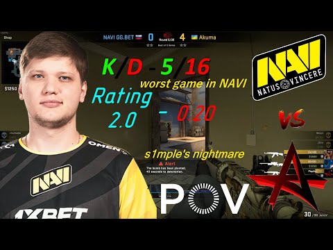 CS GO POV Demo s1mple vs Akuma (Worst game ever in NAVI)