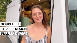 HER solo VAN CONVERSION w/ INGENIOUS BED & SHOWER solutions 💡 | Clever MWB Design 🚐 by Nate Murphy