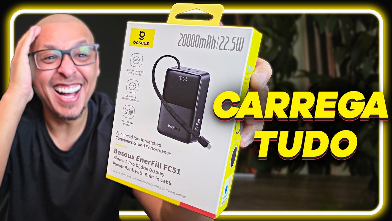 🤯 Bateria portátil nem parece que tem 20.000mAh! Baseus EnerFill Bipow2 Pro 20000mAh
