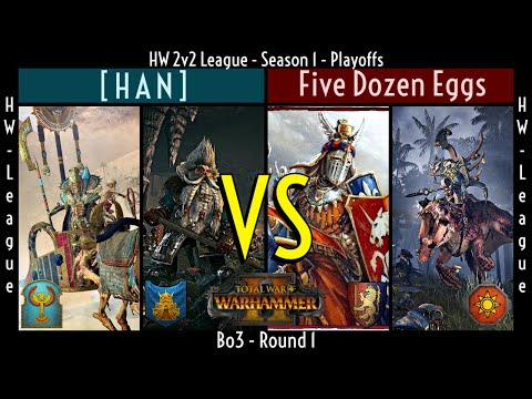 Tomb Kings + Dwarfs vs Lizardmen + Bretonnia - 2v2 Tournament - Total War: Warhammer II