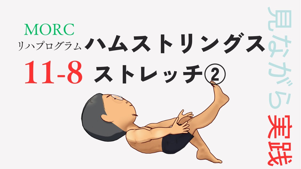 腰痛予防、ケガの予防に！寝て行うハムストリングスストレッチ【見ながらトレーニング】MORCリハビリプログラム11-8