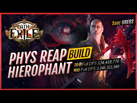3.24 UPDATED Phys Reap Hierophant MELTS Ubers in 5s | 1billion DPS | Build Guide for Path of Exile