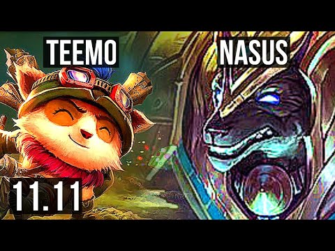 TEEMO vs NASUS (TOP) | Rank 3 Teemo, 5/1/3, 400+ games | NA Grandmaster | v11.11