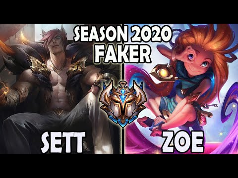T1 Faker Sett vs Zoe Mid - Korea Ranked